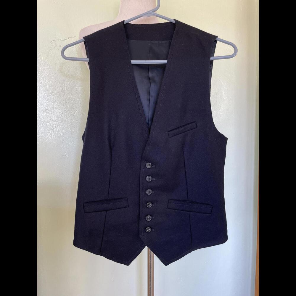 Mens Brian Dales Button Down Vest Made in Italy Navy Blue 46 15-0029